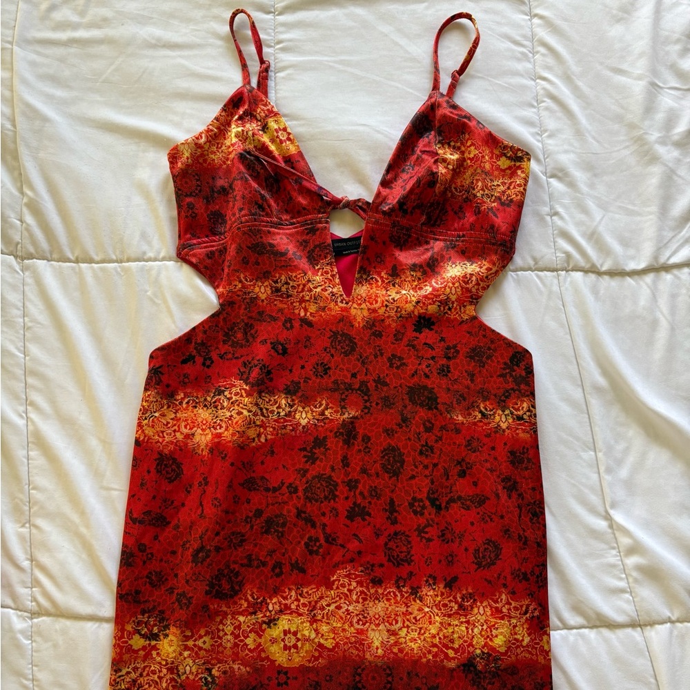 Urban Outfitters Red and Yellow Floral Dress